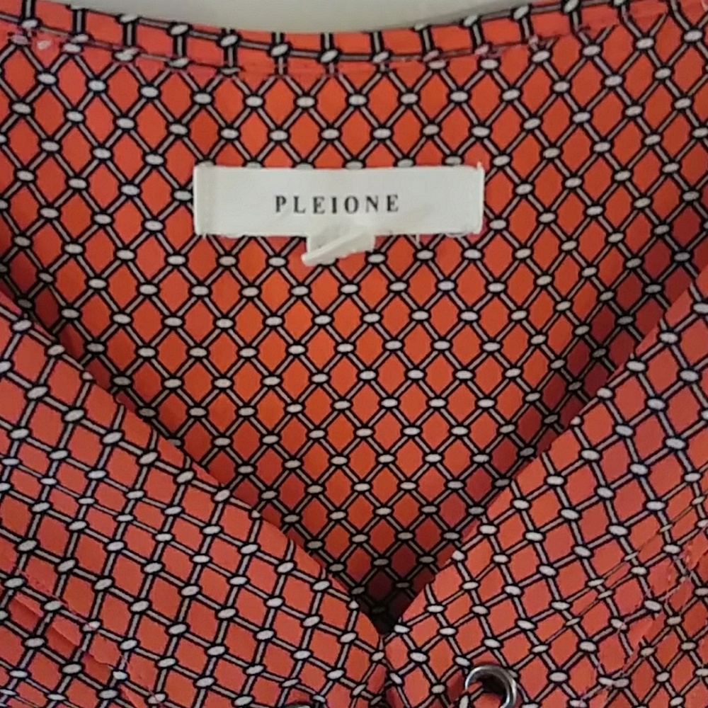 Patterned Orange Blouse - image 3